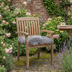 Square Sheepskin Chair Pad - Silver Grey