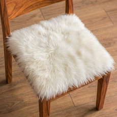 Square Sheepskin Chair Pad - White/Ivory