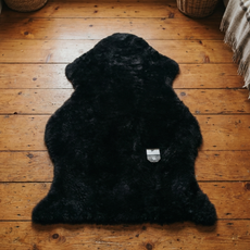 Black Shearling Sheepskin Rug - SSSBLACK