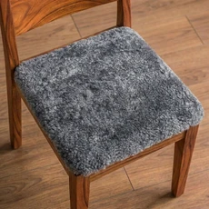Square Shearling Sheepskin Chair Pad - Gery