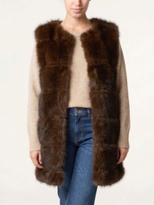  Luxury Chocolate Faux Fur Gilet 