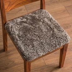  Square Shearling Sheepskin Chair Pad - Toupe