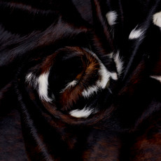 Tri Dark Brown And White Cowhide Rug NOV26-026 (200cm x 200cm)