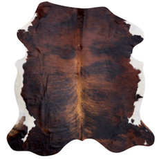Brindle Brown And White Cowhide Rug NOV26-043 (190cm x 190cm)