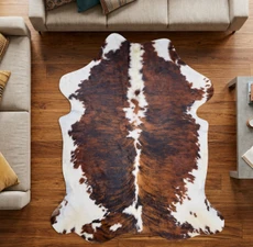 Brown And White  Cowhide Rug NOV26-051 (220cm x 180cm)