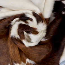 Tri Dark Brown And White Cowhide Rug NOV26-068 (200cm x 190cm)