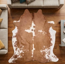 Brown And White Cowhide Rug NOV26-097 (230cm x 200cm)