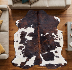 Brown And White Cowhide Rug NOV26-120 (200cm x 180cm)