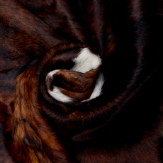 Dark Brown And White Cowhide Rug NOV26-126 (200cm x 190cm)