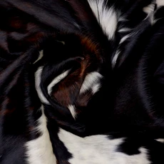 Dark Mahogany, Brown And Cream Cowhide Rug NOV26-142 (210cm x 190cm)
