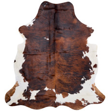 Brown And White Cowhide Rug NOV26-180 (200cm x 190cm)
