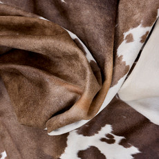 Burnt Brown And White Cowhide Rug NOV26-191 (240cm x 210cm)