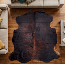 Dark Mahogany Brindle Cowhide Rug NOV26-194 (180cm x 170cm)
