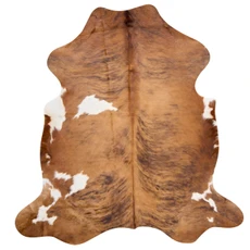 Bright Brown And White Cowhide Rug NOV26-204 (190cm x 180cm)