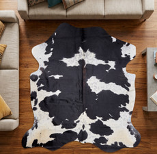 Black And White With A Hint Of Mahogany Cowhide Rug NOV26-217 (200cm x 180cm)