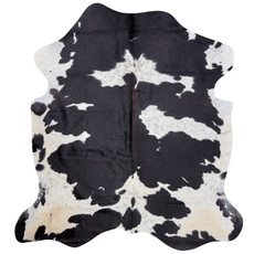 Black And White With A Hint Of Mahogany Cowhide Rug NOV26-217 (200cm x 180cm)