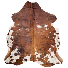 Spotted Bright Brown And White Cowhide Rug NOV26-229 (200cm x 190cm)