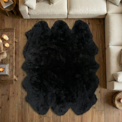Black Sexto Sheepskin Rug (200x150cm) - BLACK