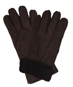 Chocolate sheepskin gloves