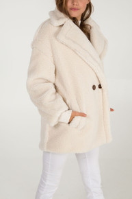 Stylish Faux Fur Teddy Coat in Cream NL5120-02