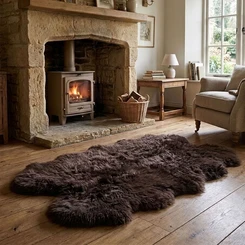 Chocolate Deluxe Quad Sheepskin Rug (195cm x 115cm) - QCHOCDELUXE