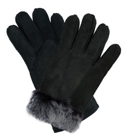 Womens Sheepskin Gloves in Charcoal
