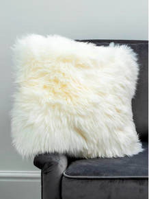 Natural White Sheepskin Cushion