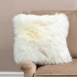 Natural White Sheepskin Cushion