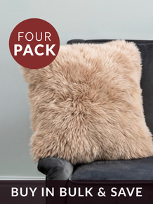 FOUR Small Oyster Sheepskin Cushions - DEAL