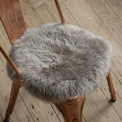 Round Sheepskin Chair Pad - Vole