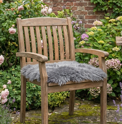 Square Sheepskin Chair Pad - Silver Grey