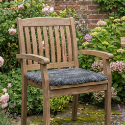 Square Shearling Sheepskin Chair Pad - Gery