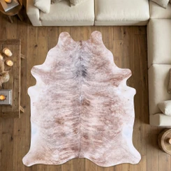 Brown and White Cowhide Rug AUG26-012 (240cm x 210cm)