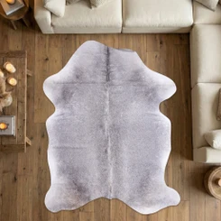 Grey and White Cowhide Rug AUG26-081 (200cm x 180cm)