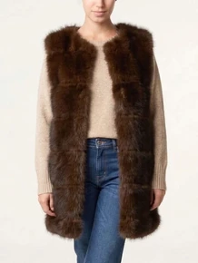  Luxury Chocolate Faux Fur Gilet 