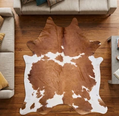 Tri Light Brown And White Cowhide Rug NOV26-019 (240cm x 210cm)