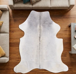 French Grey And Cream Cowhide Rug NOV26-138 (230cm x 200cm)