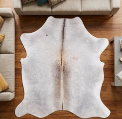 French Grey With A Hint Of Fawn Cowhide Rug NOV26-140 (200cm x 180cm)