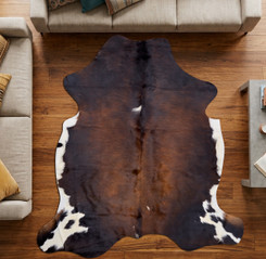 Brown And White Cowhide Rug NOV26-141 (210cm x 190cm)