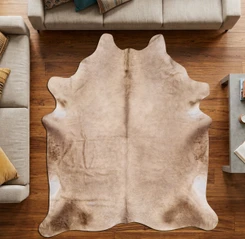 Light Brown  Cowhide Rug NOV26-146 (250cm x 230cm)