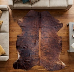 Bright Brown Brindle Cowhide Rug NOV26-184 (210cm x 190cm)