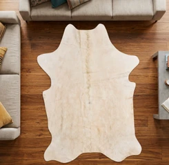 Textured Oyster And Cream Cowhide Rug NOV26-185 (190cm x 140cm)