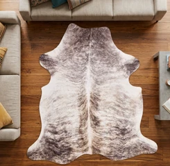 Grey And White With A Hint Of Brown Cowhide Rug NOV26-198 (200cm x 200cm)