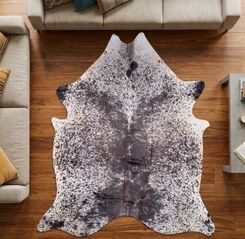 Deep Chocolate Brown And White Cowhide Rug NOV26-223 (220cm x 190cm)