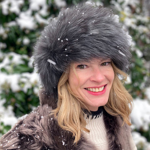 Grey Fox Fur Headband FFH8014A-03.