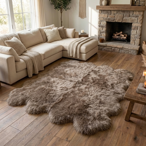 Taupe Octo Sheepskin Rug - OCTOTAUPE