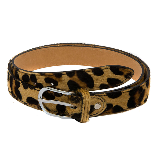 Leopard Print Cowhide Belt