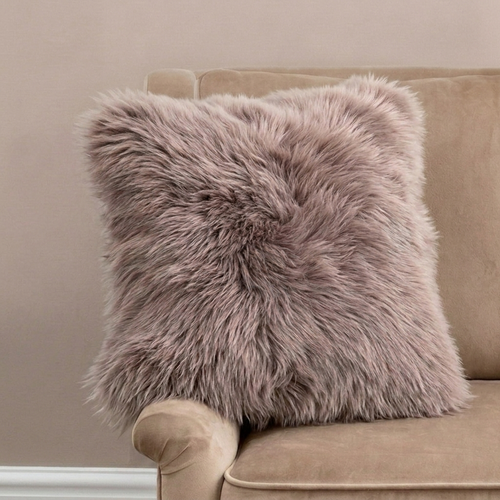 Natural Sheepskin Cushion - Light Brown