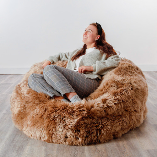 Sheepskin Beanbag - Brown