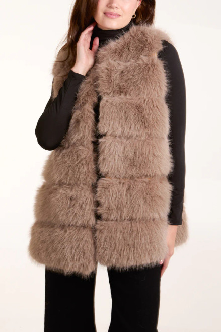 Mocha Fur Pelted Gilet